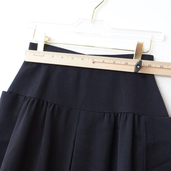 CHRISTIAN DIOR Skirt XS Black Midi Pleated Wool Silk Luxury Pret A Porter $1,850 - Picture 5 of 14
